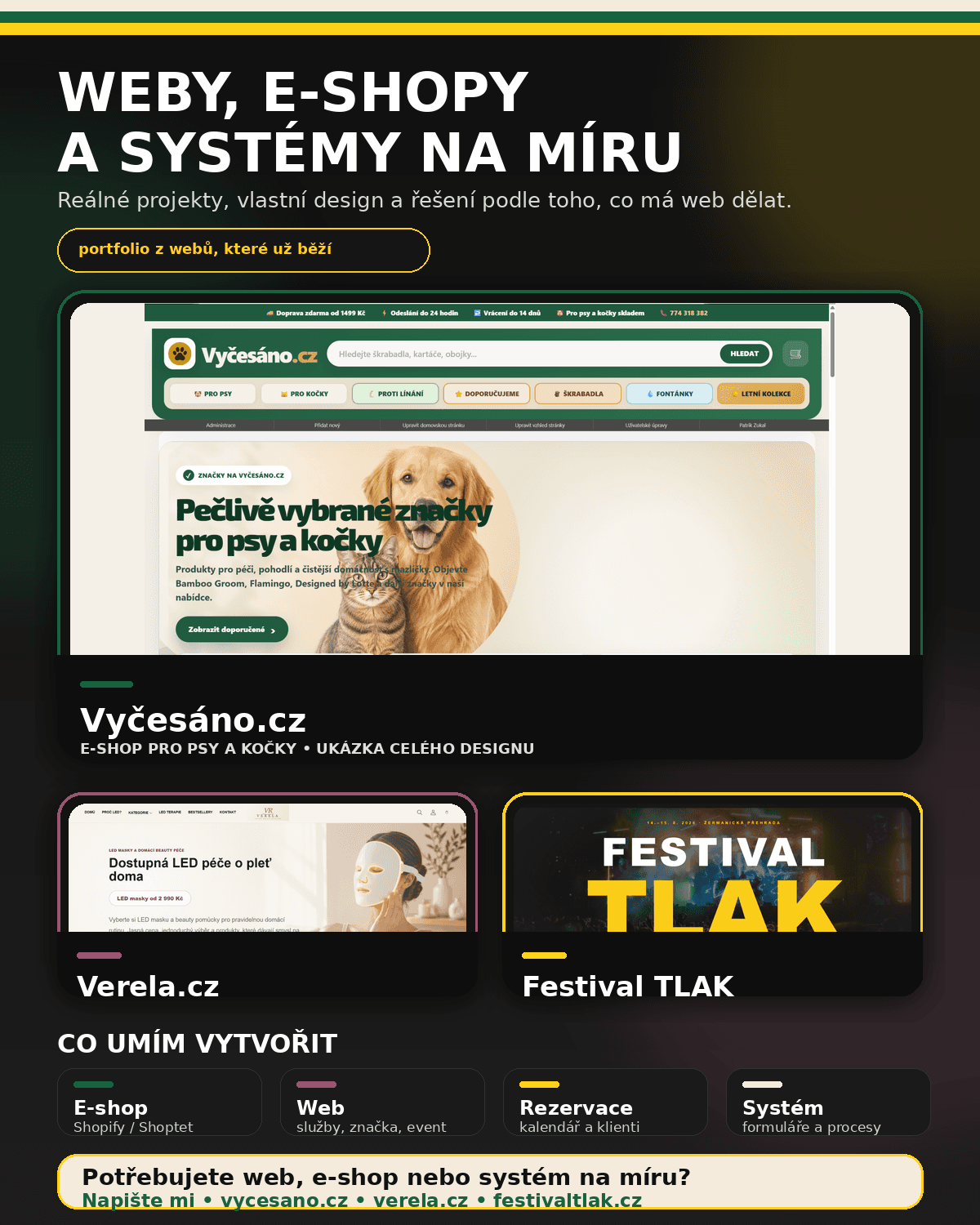 Weby, e-shopy a systémy na míru
